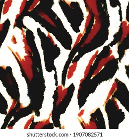 Animal Leather Paint. Multicolor Watercolor Repeat. Savannah Leopard Texture. Brown Luxury Spots. Animal Skin Seamless Textile. Trendy Summer Fabric. Tie Dye Stripe Brush. Jaguar Wildlife Dots.
