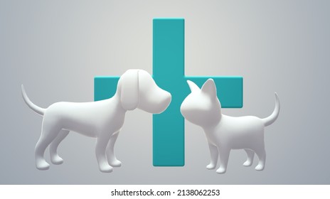 Animal and Pet Logo Designs.Dog Cat Veterinary Clinic Logo. 3D illustration of veterinary clinic. It's good for pet shop, clinic, care, or other pet activity. - Powered by Shutterstock