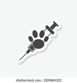 Animal And Pet Vaccination Sticker Icon Isolated On White Background