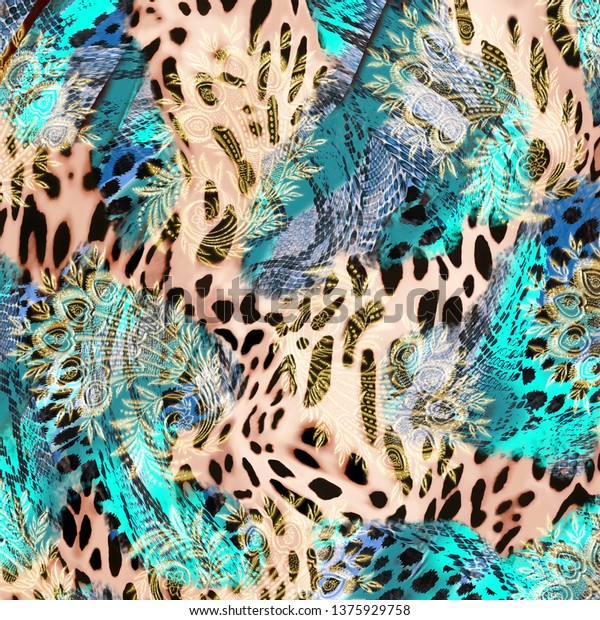 Animal Print Leopard Texture Background Stock Illustration 1375929758