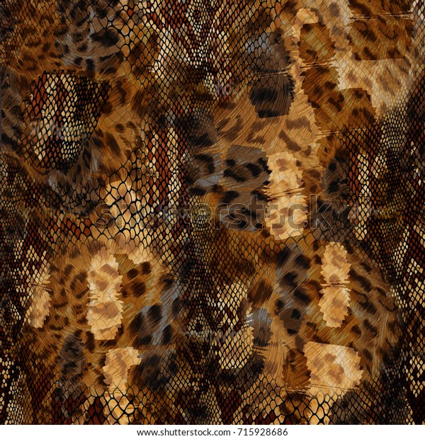 Animal Print Leopard Texture Backgroundsnake Pattern Stock Illustration ...