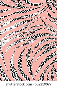 Animal print mixed with leopard skin, zebra skin and snake skin.Abstract animal pattern.
