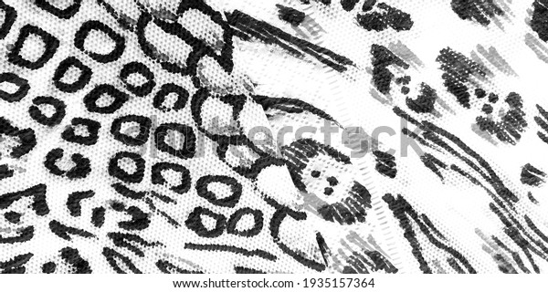 Animal Print Pattern. Monochrome Tiger\
Flora Pattern. Grey Animal Patchwork. Leopard Animal Print.\
Embroidery Collage. Grey Small Leopard\
Print.