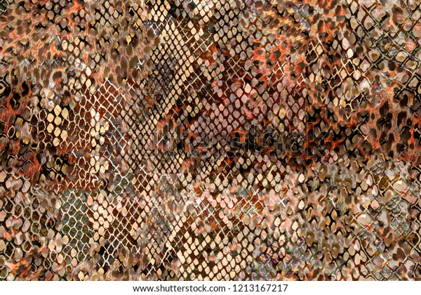 Animal Print Snake Skin Texture Stock Illustration 1213167217