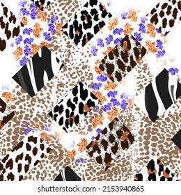 Animal Skin Leopard Pattern Design. Jaguar, Cheetah, Panther Fur. Camouflage, Background. Scarf Pattern