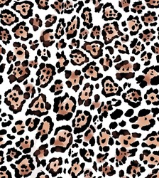 Animal Skin Leopard Seamless Pattern Ilustration. Fabric Motif Texture Repeated. Abstract Wild Fur Leather Element Vintage On White Color Background.