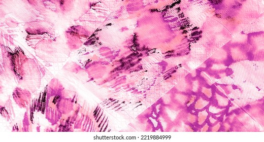 Animal Water Color. Red Panther Pattern. Rose Animal Textile Background. Purple African. Coral Jungle Exotic Art. Decorative Print Pattern.