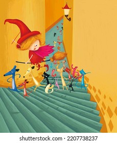 Animals Fairy Tale Illustration Children Cute Stock Illustration ...