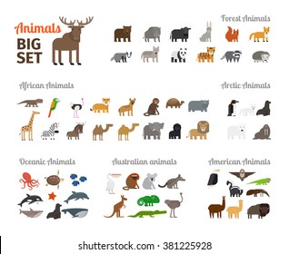 Animals Flat Style Stock Illustration 381225928 | Shutterstock