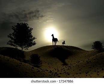 Animals on a background of the sky