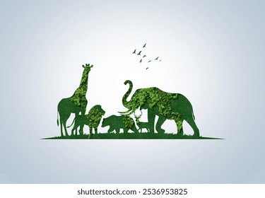 Animals in the wildlife Green concept. World Animal Day concept - Powered by Shutterstock