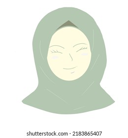 Animated Avatar Design Girl Hijab Cute Stock Illustration 2183865407 ...