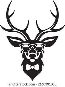 Animated Deer Head Wearing Glasses That Stock Illustration 2160391053