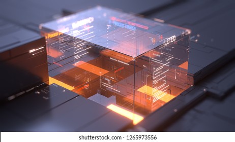 Animated Digital Background Loop With Abstract Data Representation 3D Rendering