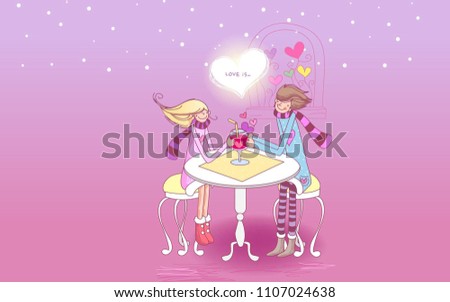 Animated Love Couple Wallpapers Mobile Cute Stock Illustration