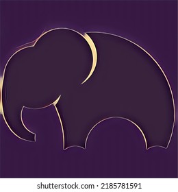 Animated Sketch Of An Elephant's Head With A Crown On It