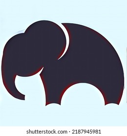 Animated Sketch Of An Elephant's Head With A Crown On It