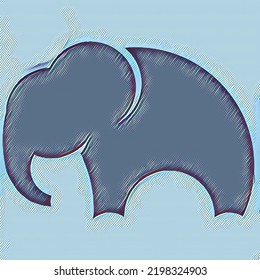 Animated Sketch Of An Elephant's Head With A Crown On It