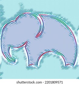 Animated Sketch Of An Elephant's Head With A Crown On It