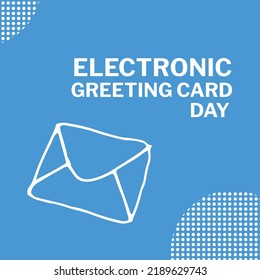 Animation of electronic greeting card day over blue background with envelope. Communication, greetings and technology concept. - Powered by Shutterstock