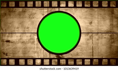 Animation Of Old Negative Film With Chromakey Copy Space