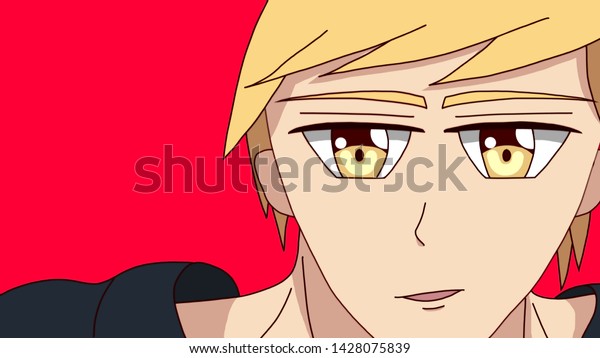 Anime Boy Blonde Hair Cartoon Character Stock Illustration 1428075839