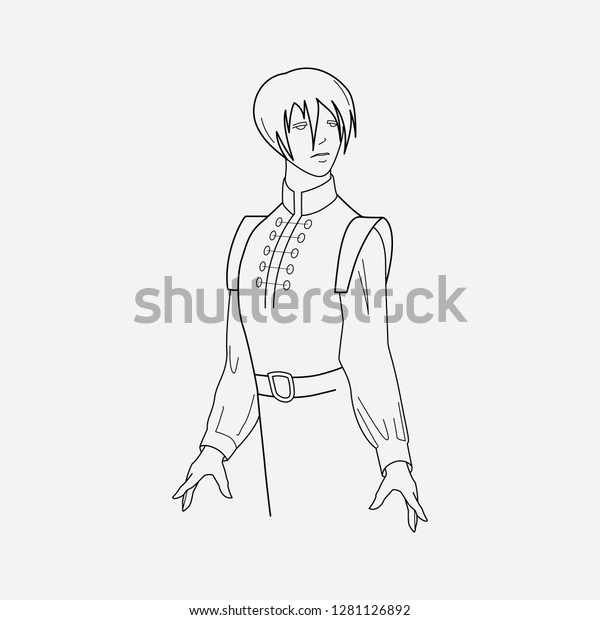 Anime Boy Icon Line Element Illustration Stock Illustration 1281126892