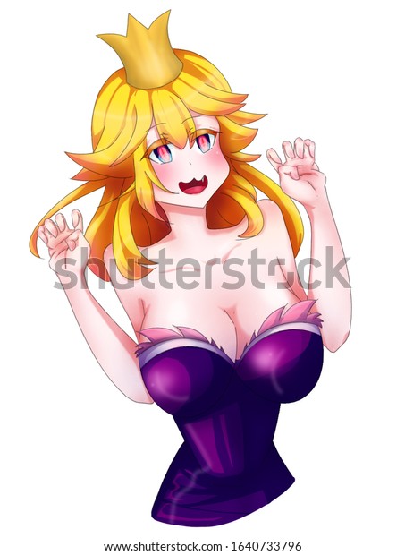 anime demon girl cute smile stockillustration 1640733796