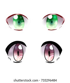 Real Eyes Anime Eyes Manga Set Stock Vector (Royalty Free) 1583434984