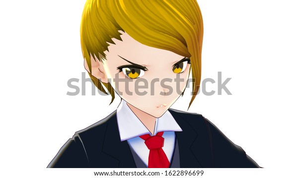 Anime Girl Blonde Hair Cartoon Character 스톡 일러스트 1622896699 Shutterstock