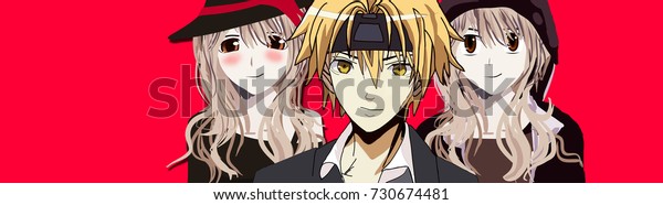 Anime Girl Anime Boy Another Cute Stock Illustration 730674481