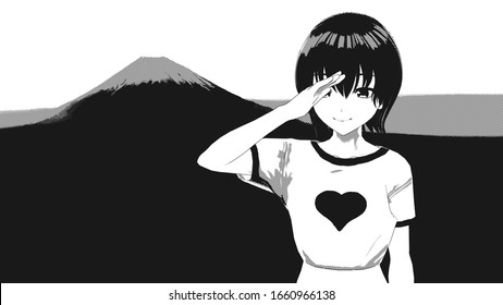 Anime girl sad smile