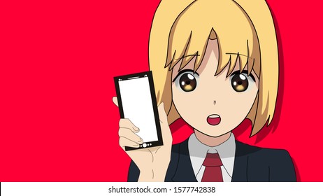 Anime Holding Phone Images Stock Photos Vectors Shutterstock