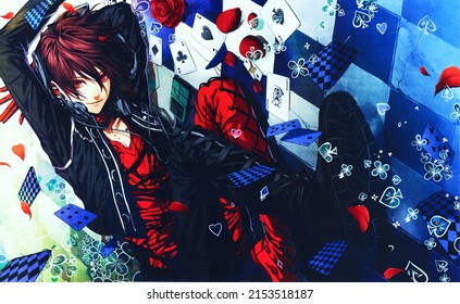 Anime Handsome Boy Illusion Digital Art Stock Illustration 2153518187 ...