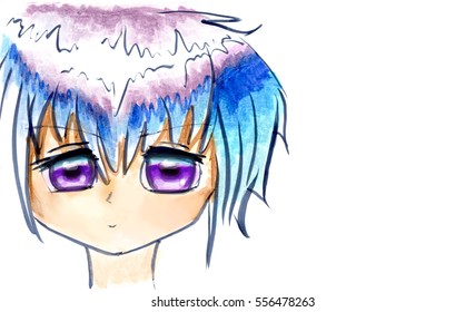 Anime Head Drawing Girl : illustration de stock 556478263 | Shutterstock