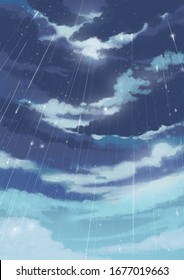 Anime Raining Sky Background For Your Anime/animation, Comic, Content