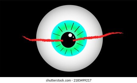 Anime Style Evil Eye With Red Aura