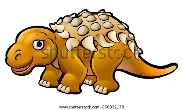 Ankylosaurus Dinosaur Animals Cartoon Character Stock Illustration ...