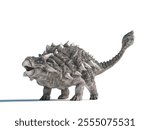 Ankylosaurus dinosaur model is displayed against a white background. THIS IS A 3D RENDER ILLUSTRATION