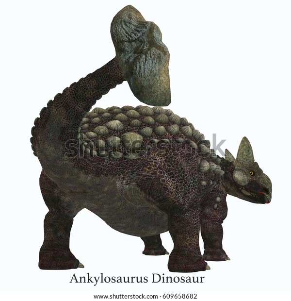 フォント3dイラストとアンキロサウルス恐竜の尾 アンキロサウルスは 白亜紀の北米に住む草食性の装甲恐竜だった のイラスト素材 Shutterstock