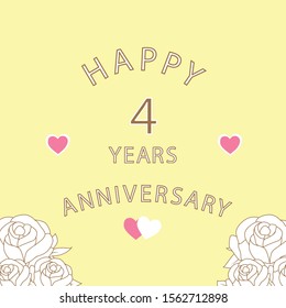 4th Year Love Anniversary Images Stock Photos Vectors