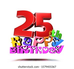 Anniversary Happy Birthday 25 Th Colorful Stock Illustration 1579455367 ...