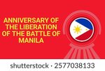 Anniversary of the Liberation of the Battle of Manila web banner design illustration 