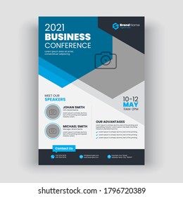 Annual summit editable business conference flyer template, event marketing flyer template - Powered by Shutterstock