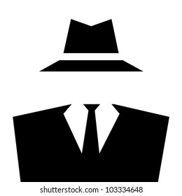 Anonymous invisible man whit suit and hat.