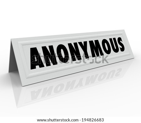 anonymous word name tent card tsecret stock illustration 194826683 name tent