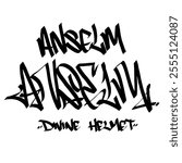 anselm is divine helmet holy name list meaning baptism bible christian graffiti handstyle lettering tags black and white logo