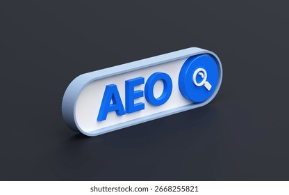 Answer Engine Optimization, AEO, AI Artificial Intelligence Marketing Machine Learning Technology, Search Engine, Ranking 3d Illustration