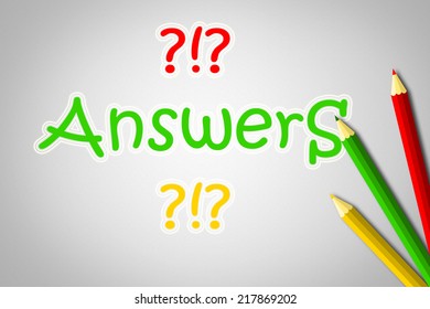 Answers Concept text on background