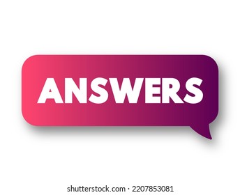 Answers Text Message Bubble Concept Presentations Stock Illustration ...